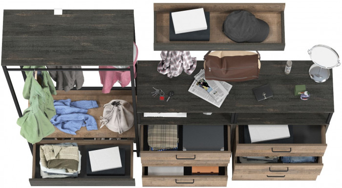 Трувор Прихожая 223, дуб гранж песочный/интра