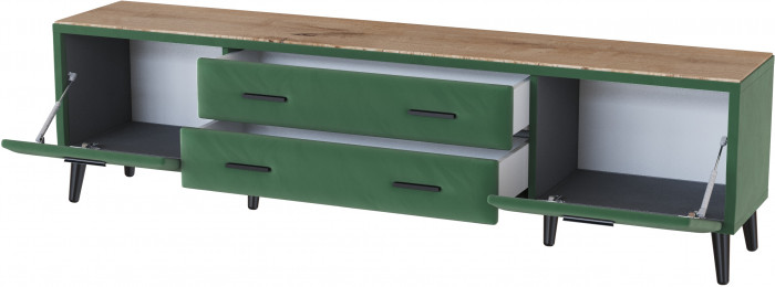 Тумба ТВ интерьерная 2,0 Пай изумруд/мдф дуб канадский