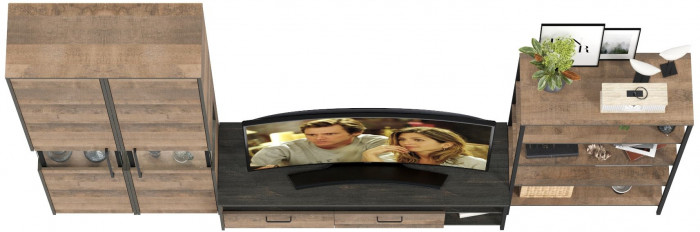 Трувор Гостиная 028, дуб гранж песочный/интра