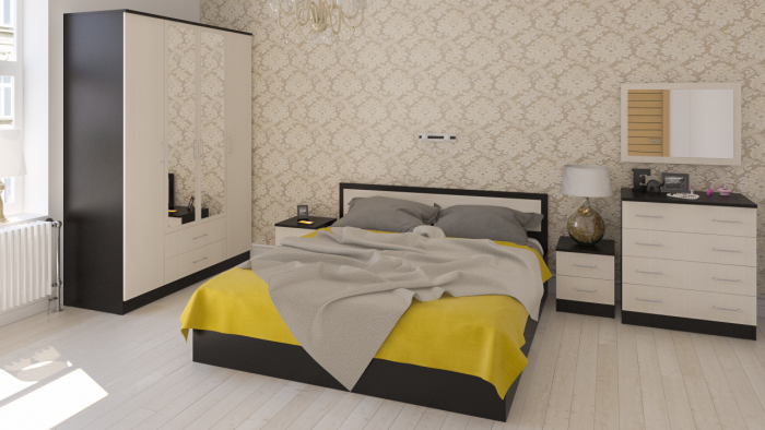 Фиеста Кровать 1800 + тумба, венге/дуб лоредо