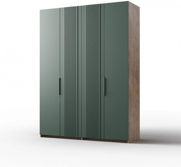 Модульная спальня "Герта" - Дуб канзас/Зеленый матовый
