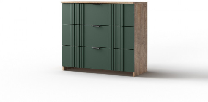 Модульная спальня "Герта" - Дуб канзас/Зеленый матовый