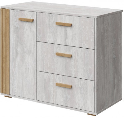 Комод 1 дверь/3 ящика "Каен" - Ледяное дерево/Артизан