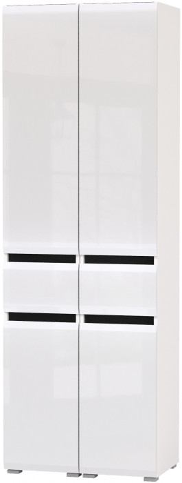 Сидней 13.202 Шкаф с ящиком 2 штуки, корпус: белый/чёрный/фасады: МДФ белый глянец