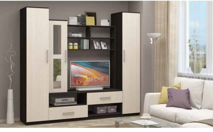 Модульная гостиная Фиеста, композиция 1 (Венге / дуб беленый)