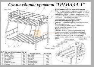 Двухъярусная кровать Гранада 1, черная