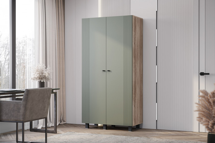 Шкаф 2-х створчатый "Олива" ШК-03 Дуб каньон/MF12 Эвкалипт