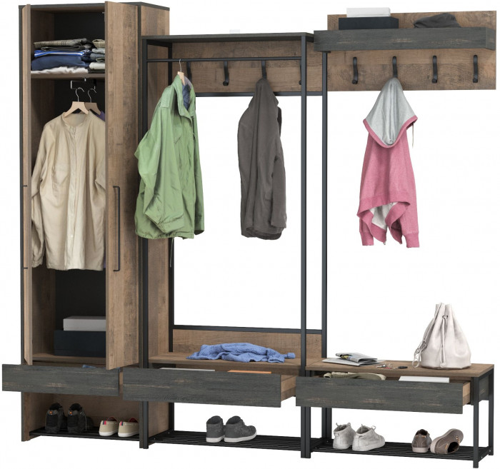 Трувор Прихожая 229, дуб гранж песочный/интра