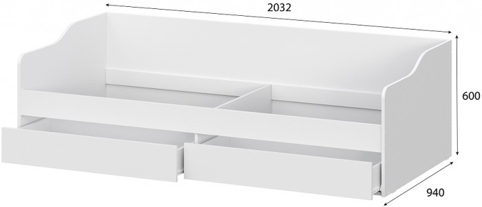 Кровать детская с основанием КР 2, Белый