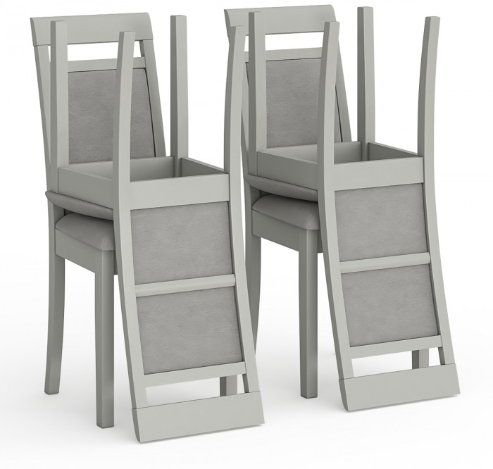 Четыре стула Мебель--24 Гольф-12 разборных, цвет серый, обивка ткань велюр серый 63, ШхГхВ 40х40х100 см., от пола до верха сид. 47 см.(мягк. спинка)
