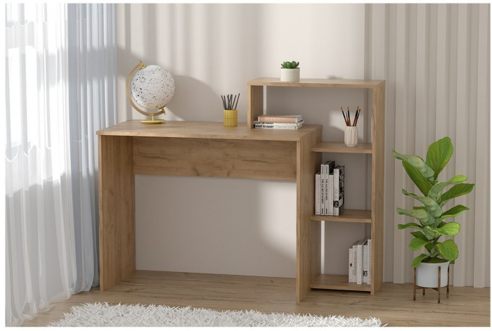 Стол с полкой Диал Дуб крафт золотой