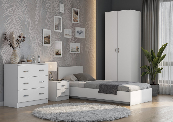 Кровать 80х200 с основанием ДСП Ронда КР-080, белый