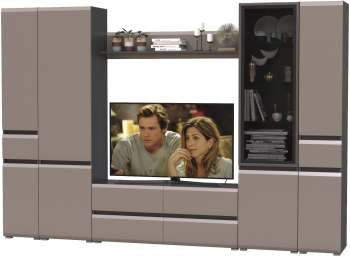 Сидней Комплектация № 060, корпус: антрацит/фасады: МДФ веллюто капучино