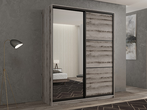 Шкаф-купе Кааппи 2 Эвок Окаменелый 120х60х230 см