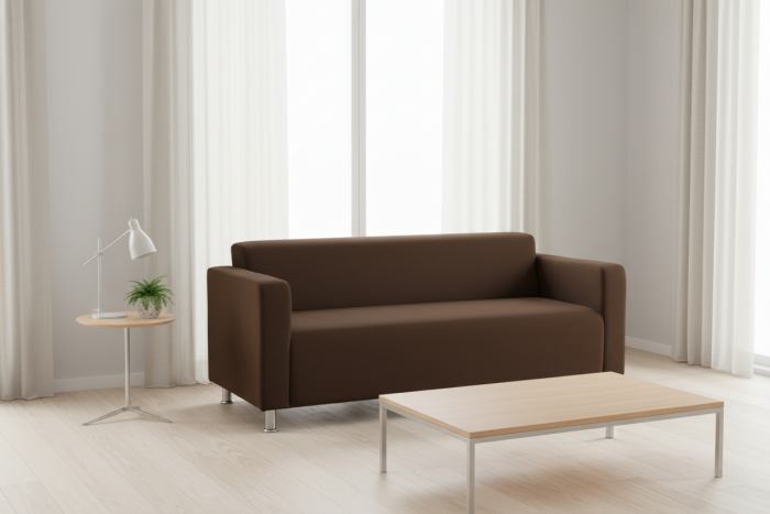 Диван прямой Томи, 200 см, велюр, коричневый