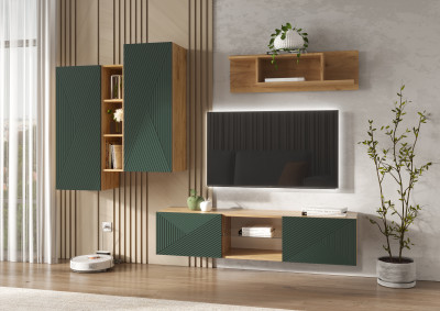 Флэш Модульная Гостиная, вариант №1, Браш мени грин/Дуб крафт