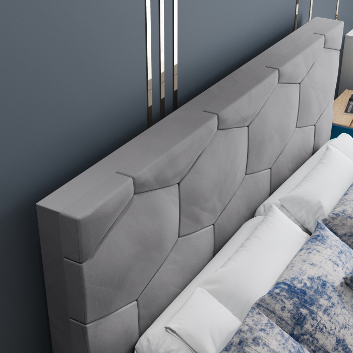 Манука Кровать интерьерная 160 светло-серый, ПМ
