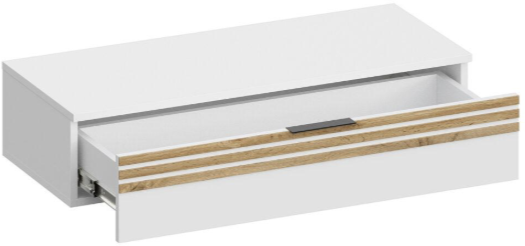 Туалетный столик + Зеркало Нао, Белый/Белый, Дуб Вотан