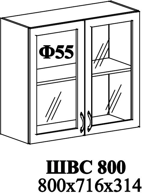 Ф-55 Мария (ШВС 800) МДФ белый