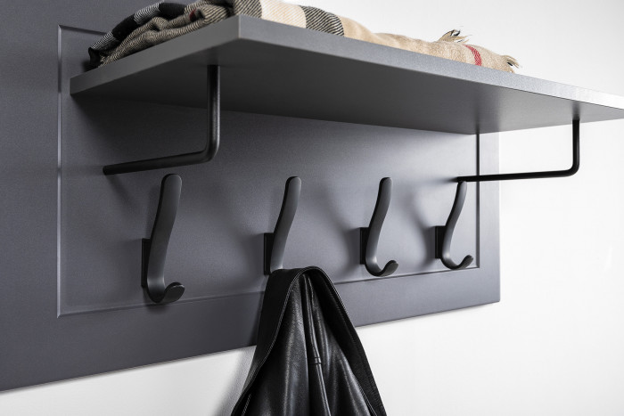 Остин Прихожая 41, цвет серый графит/дуб крафт золотой, ШхГхВ 200х54,3х229,6 см., универсальная сборка