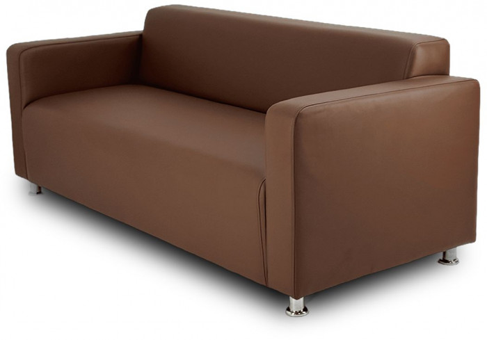 Диван прямой Томи, 200 см, экокожа, коричневый