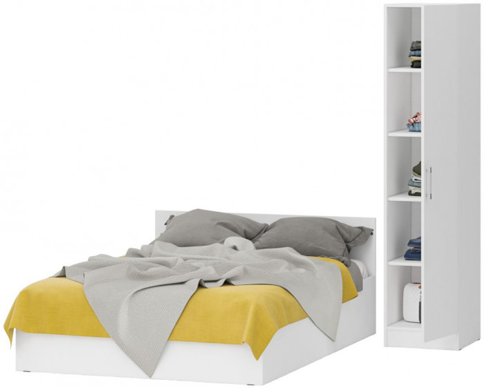 Кровать 1400 + Пенал Стандарт, белый