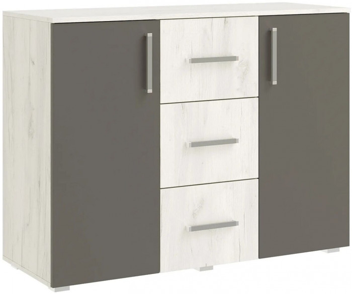 Модульная спальня Фиеста NEW композиция 2 (Дуб крафт белый/Графит)