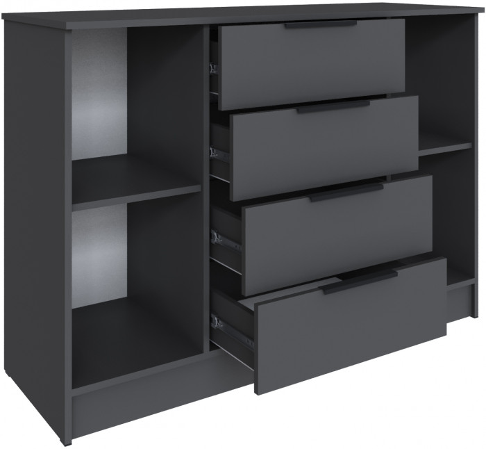 Комод для спальни Мадрид (1,31), Графит серый