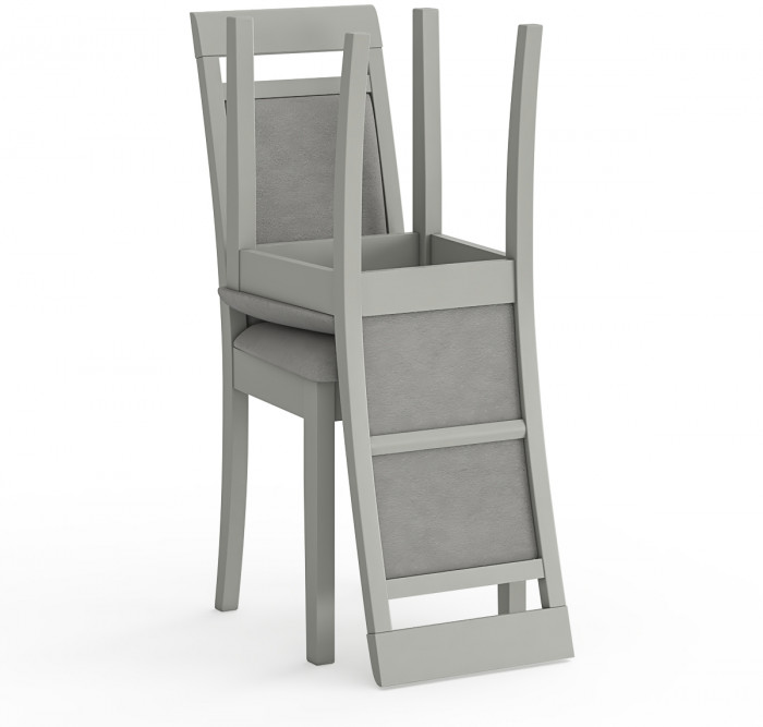 Два стула Мебель--24 Гольф-12 разборных, цвет серый, обивка ткань велюр серый 63, ШхГхВ 40х40х100 см., от пола до верха сиденья 47 см.(мягкая спинка)
