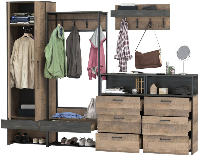 Трувор Прихожая 239, дуб гранж песочный/интра