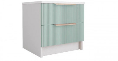 МС Лавис Тумба ТД 400.1 + ручка скоба 2 шт., Белый/Белый софт / Зеленый софт