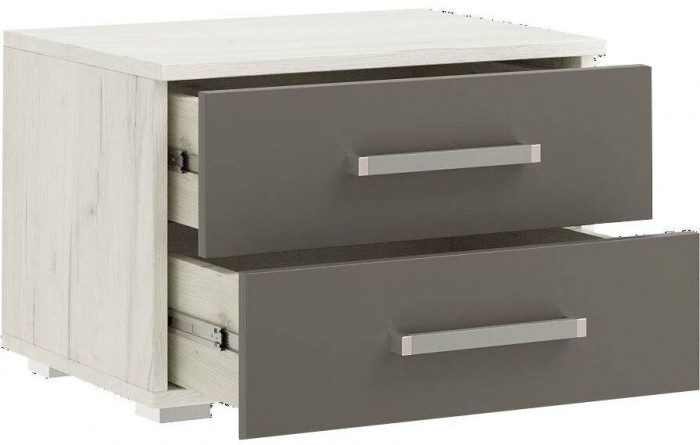 Модульная спальня Фиеста NEW композиция 3 (Дуб крафт белый/Графит)