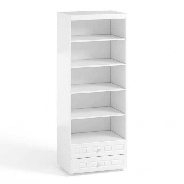 Шкаф-стеллаж с ящиками (гл.410) Монако МН-51 белое дерево