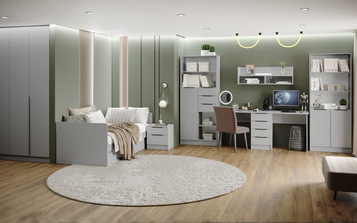 Набор мебели для подростковой "Мадрид", Серый камень