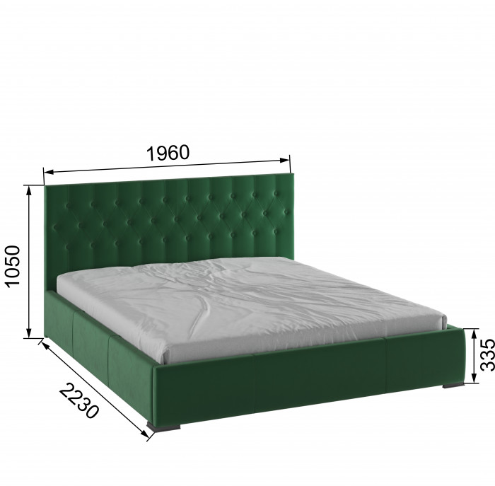 Рио Кровать интерьерная 180 изумруд квадрат, ПМ