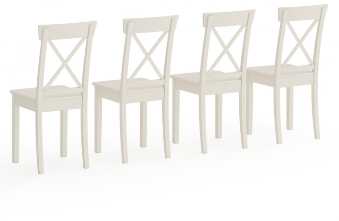 Четыре стула Мебель--24 Гольф-14 разборных, цвет слоновая кость, деревянное сиденье цвет слоновая кость, 41х42х95 см., от пола до верха сиденья 47 см.