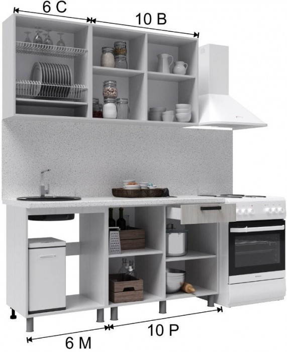 Кухонный гарнитур Версаль 1,6м Айвори/Васаби