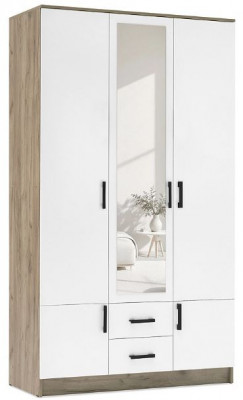 мс для спальни Ронда ШК-3 дуб крафт серый/белый