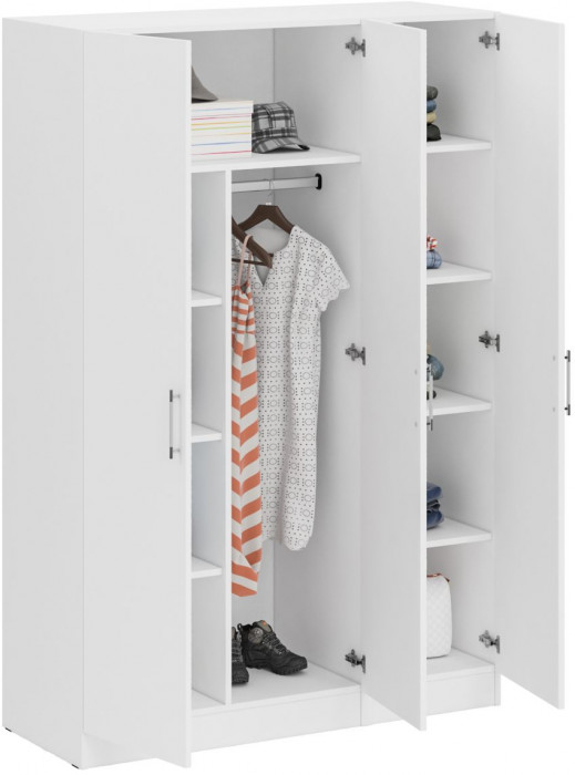 Шкаф 2-х створчатый + Пенал Стандарт, цвет белый, ШхГхВ 135х52х200 см., универсальная сборка