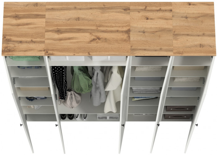 Остин Набор шкафов 03, белый шагрень/дуб крафт золотой