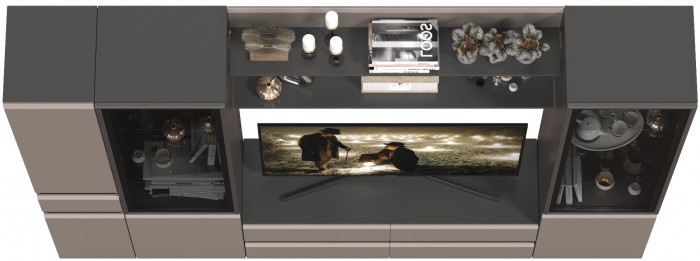 Сидней Комплектация № 062, корпус: антрацит/фасады: МДФ веллюто капучино