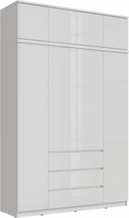 Челси Шкаф 1600 + антресоль 1600 (Белый глянец, Дуб Сонома)