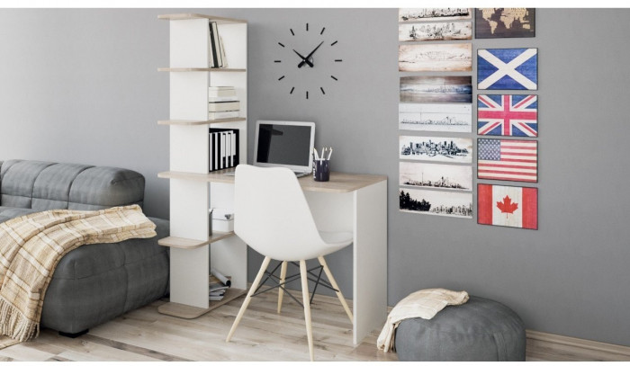 Стол письменный тип 4 (Дуб Молочный/Венге Цаво)