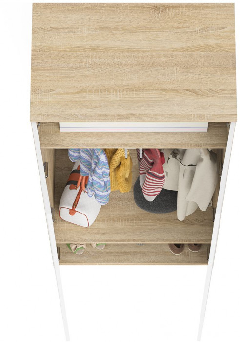 Мори Шкаф МШ800.1, цвет дуб сонома/белый, ШхГхВ 80,4х50,4х209,6 см.