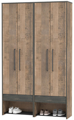 Трувор 13.328.02 Шкаф для одежды + 13.328.02 Шкаф для одежды, дуб гранж песочный/интра