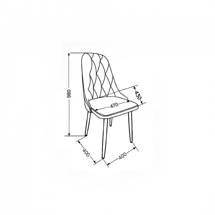 Стул "Граф" черный матовый Томми 21 серо-голубой