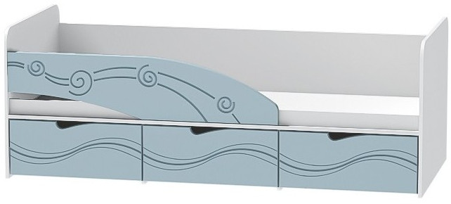 Детская кровать Бриз-3 80х190, волна (Шоколад/Ясень шимо светлый/Правый)