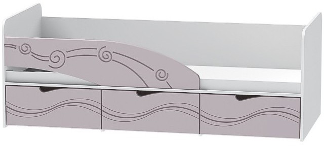 Детская кровать Бриз-3 80х190, волна (Шоколад/Ясень шимо светлый/Правый)