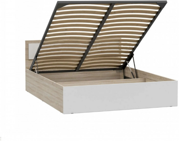 Мартина Кровать с подъемным механизмом 160, Дуб Сонома / белый