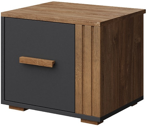 Тумба прикроватная (левое исп.) "Каен" - Дуб стирлинг/Антрацит